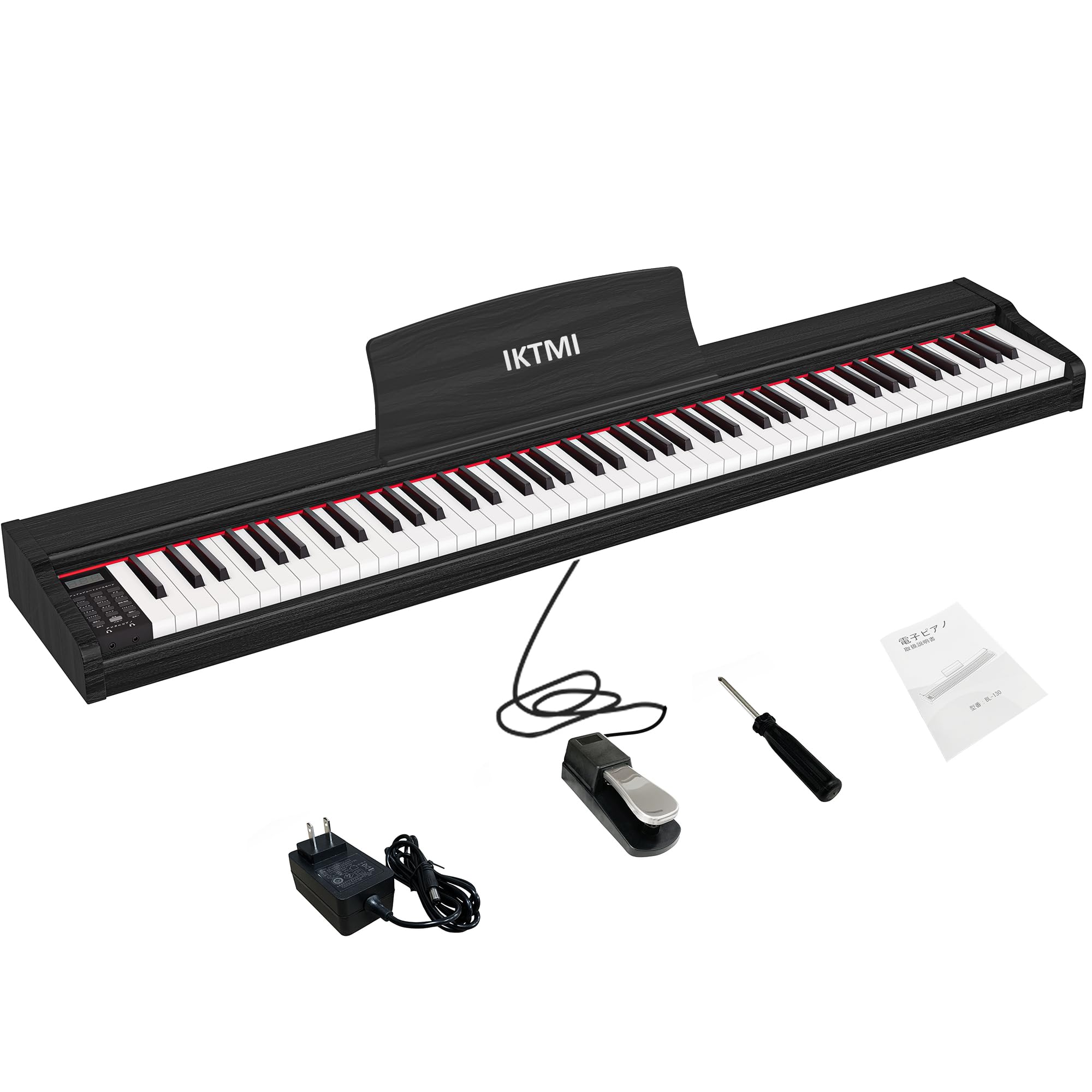 Amazon | IKTMI 電子ピアノ 88鍵盤 ペダル付き 木製 電子 ピアノ 88鍵