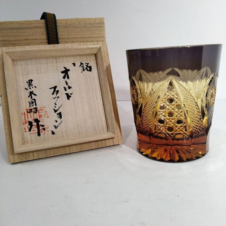 Amazon | w168 黒木国昭 綾切子 オールドファッション グラス 極 共箱