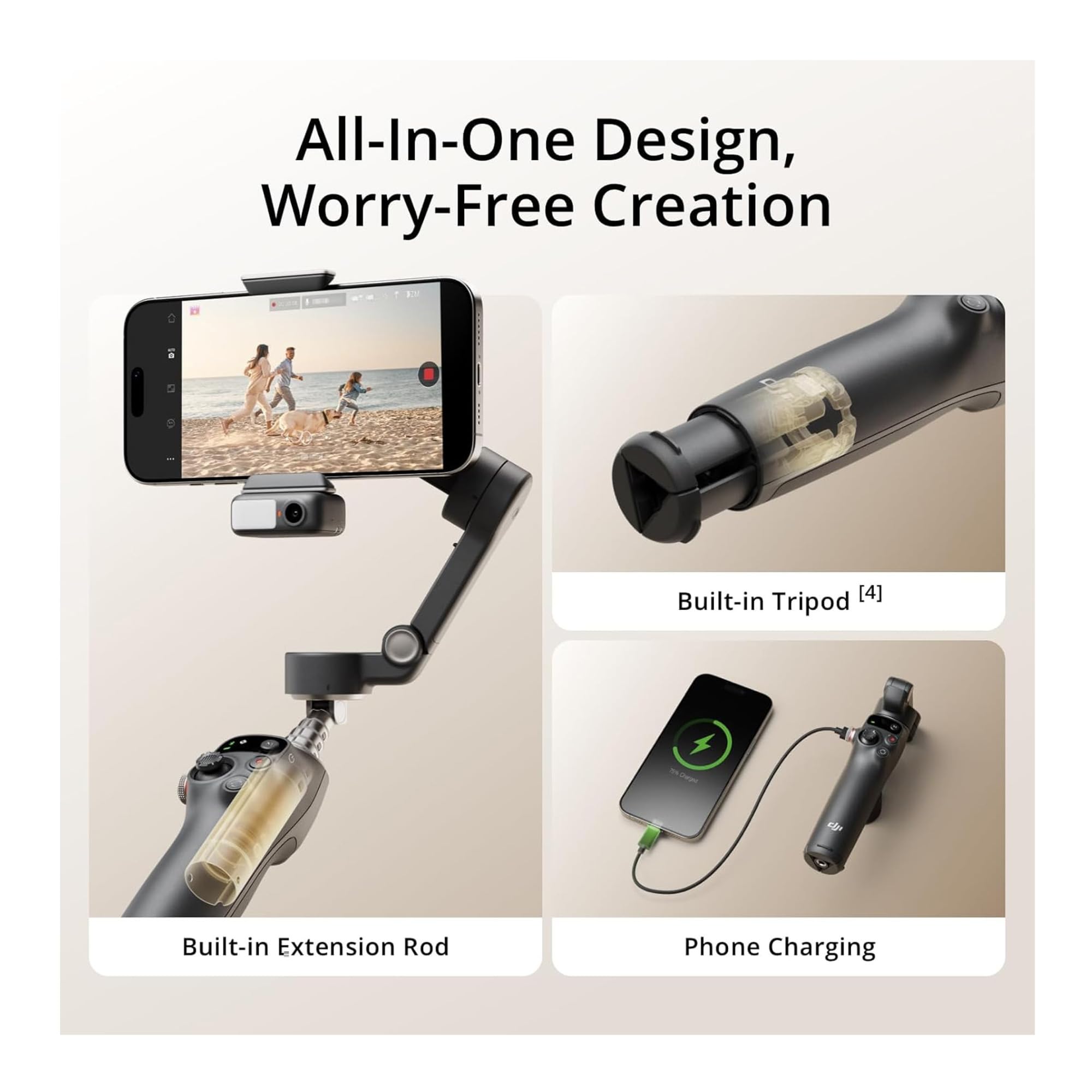 Amazon.co.jp: DJI Osmo Mobile 7P ジンバル、多機能モジュール、第7