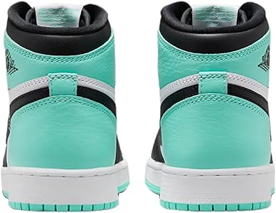 Jordan Air 1 Retro High OG Grade School Shoes, White/Black-green