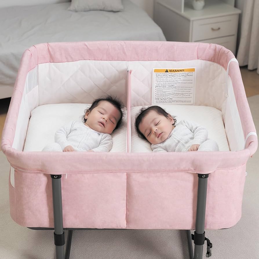 Amazon.co.jp: MTWML ツインベビーベッド 双子用ポータブルクレードル