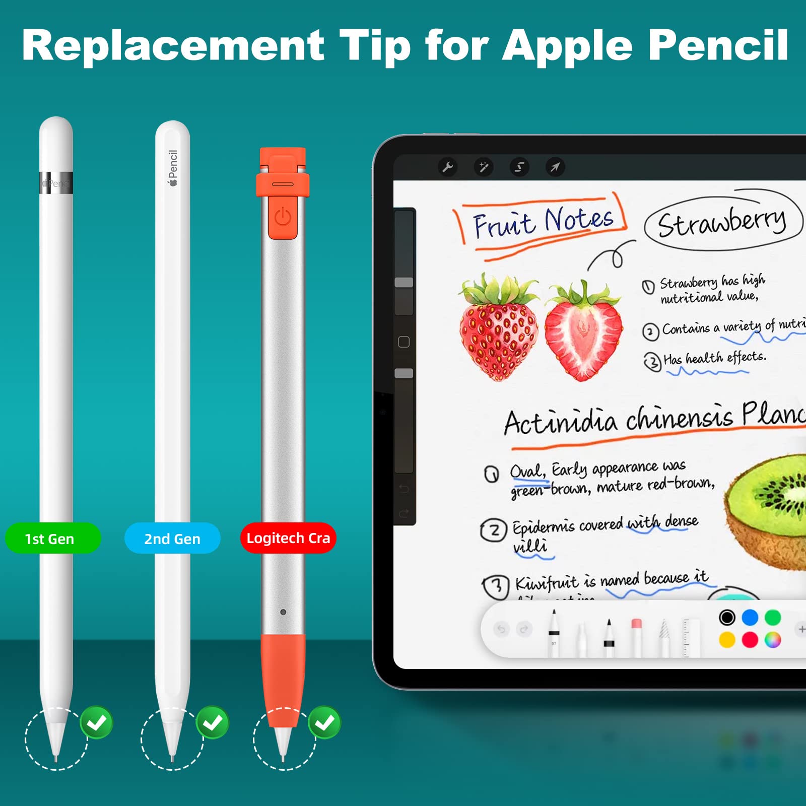 Amazon | アップグレードされたペンシルチップ Apple Pencil第1/第2