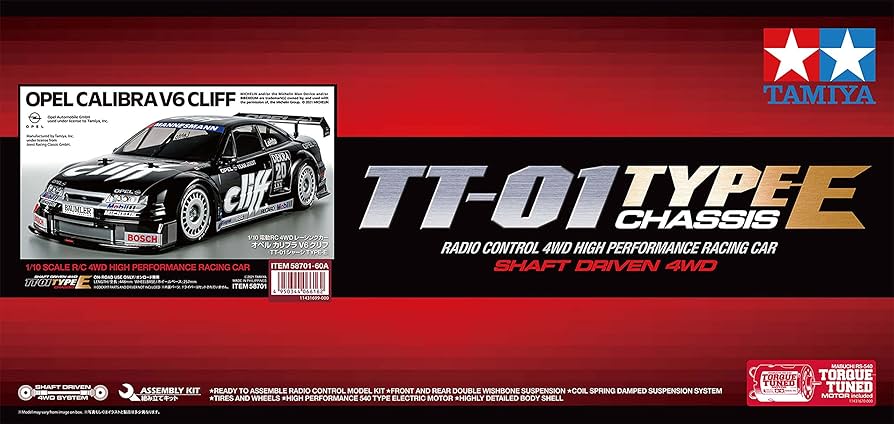 Amazon.com: TAMIYA 1/10 RC Opel Calibra V6 Clif F TT-01 Type-E