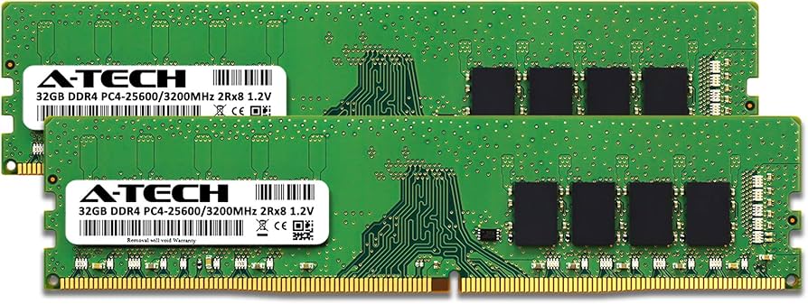 A-Tech 64GB (2x32GB) DDR4 3200 MHz UDIMM PC4-25600 (PC4-3200AA