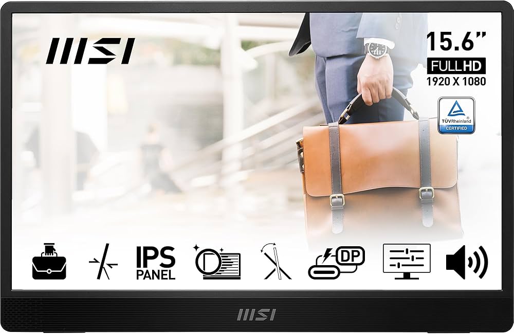 MSI PRO MP161 15.6 Inch Full HD Portable Monitor - 1920 x 1080 IPS