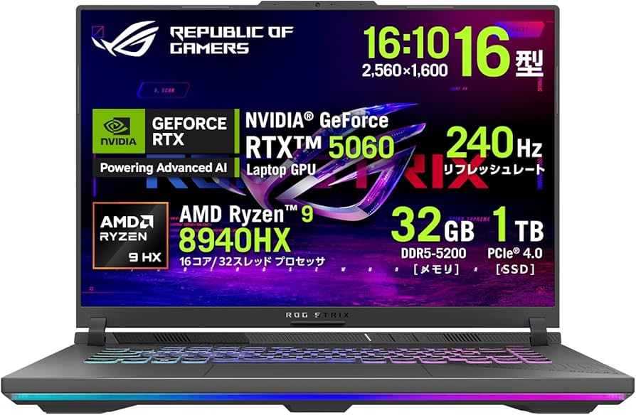 Amazon.co.jp: ASUS ゲーミングノートPC ROG Strix G16 G614PM 16