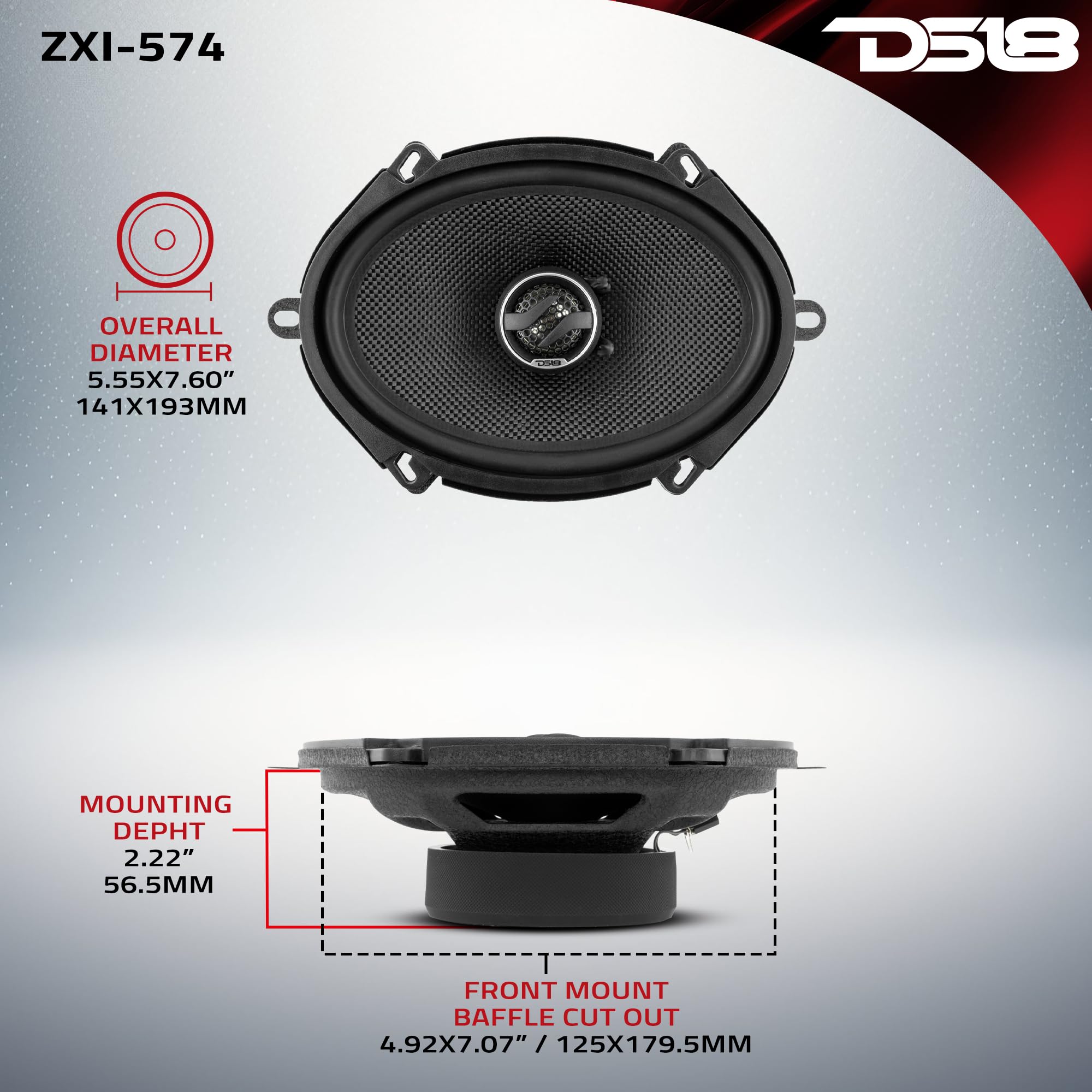 Amazon.com: DS18 ZXI-574 Elite 5x7 Inches 2-Way Coaxial Car