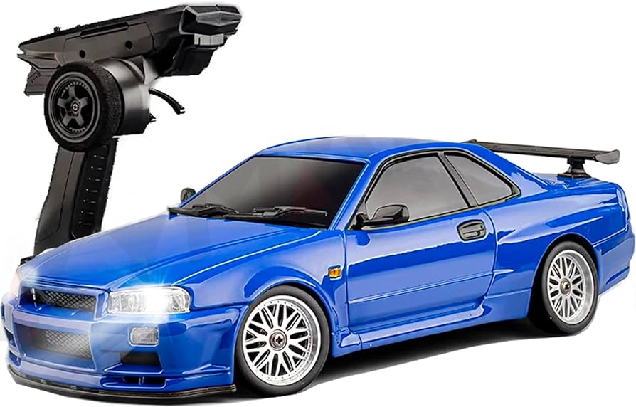 Amazon.com: FLYCOLOR LD1899 1/18 RC Drift Car GTR R34 2.4GHz RWD