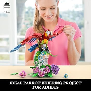 Amazon.com: Vziimo Parrot Floral Building Set, MOC Flower and