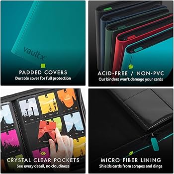 Amazon.com: Vault X 9 Pocket Trading Card Zip Binder, 360 Cards