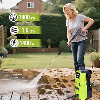 Amazon.com : RunInMist Electric Pressure Washer, 1800PSI 1.6GPM