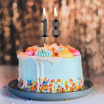 Amazon.com: 26th & 62nd Birthday Candles, Black Number 26 62