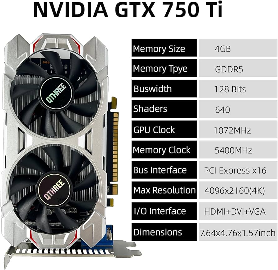 Amazon.com: QTHREE GeForce GTX 750 Ti 4GB Graphics Card,GDDR5
