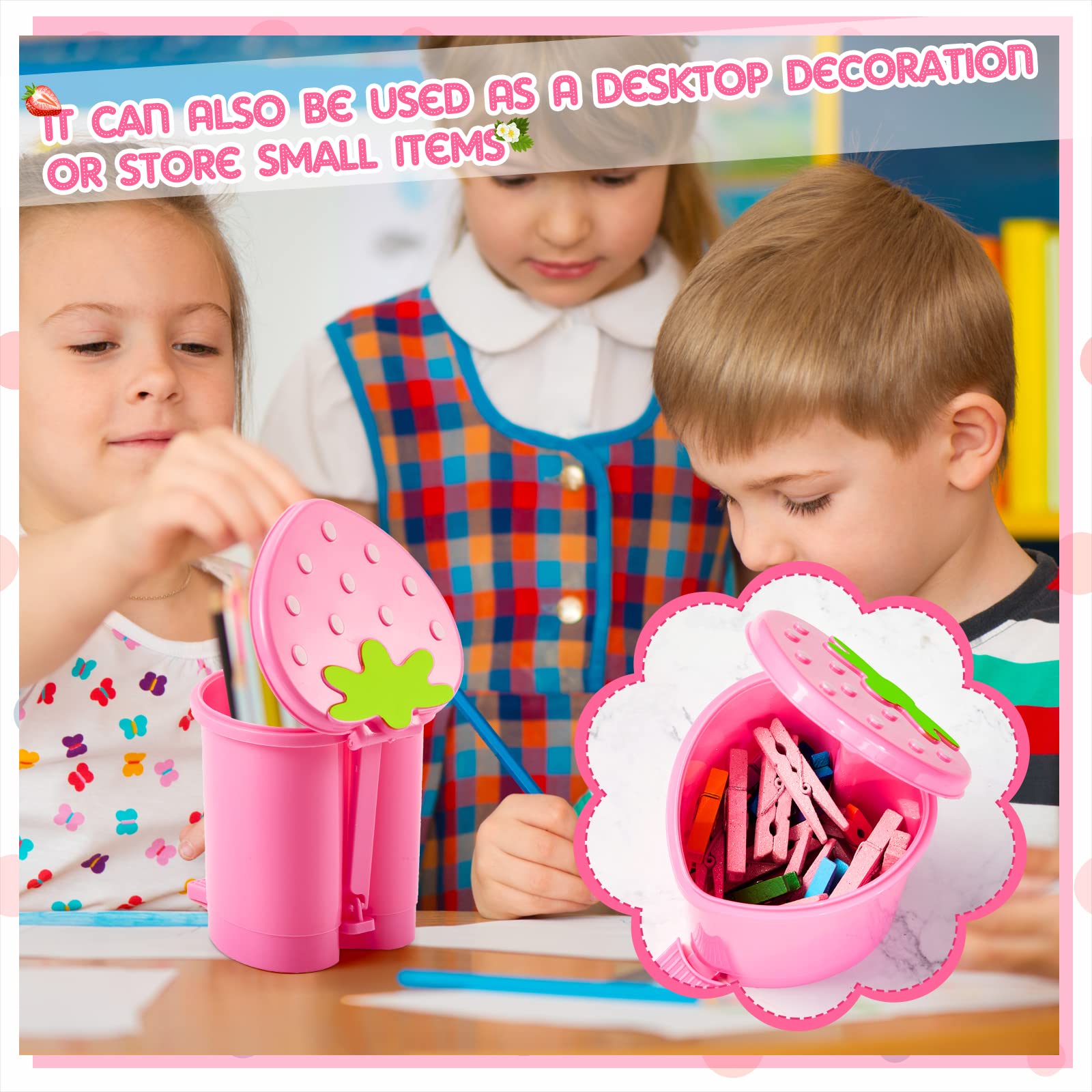 Amazon.com: 3 Pcs Strawberry Trash Can with 100 Pieces of Trash