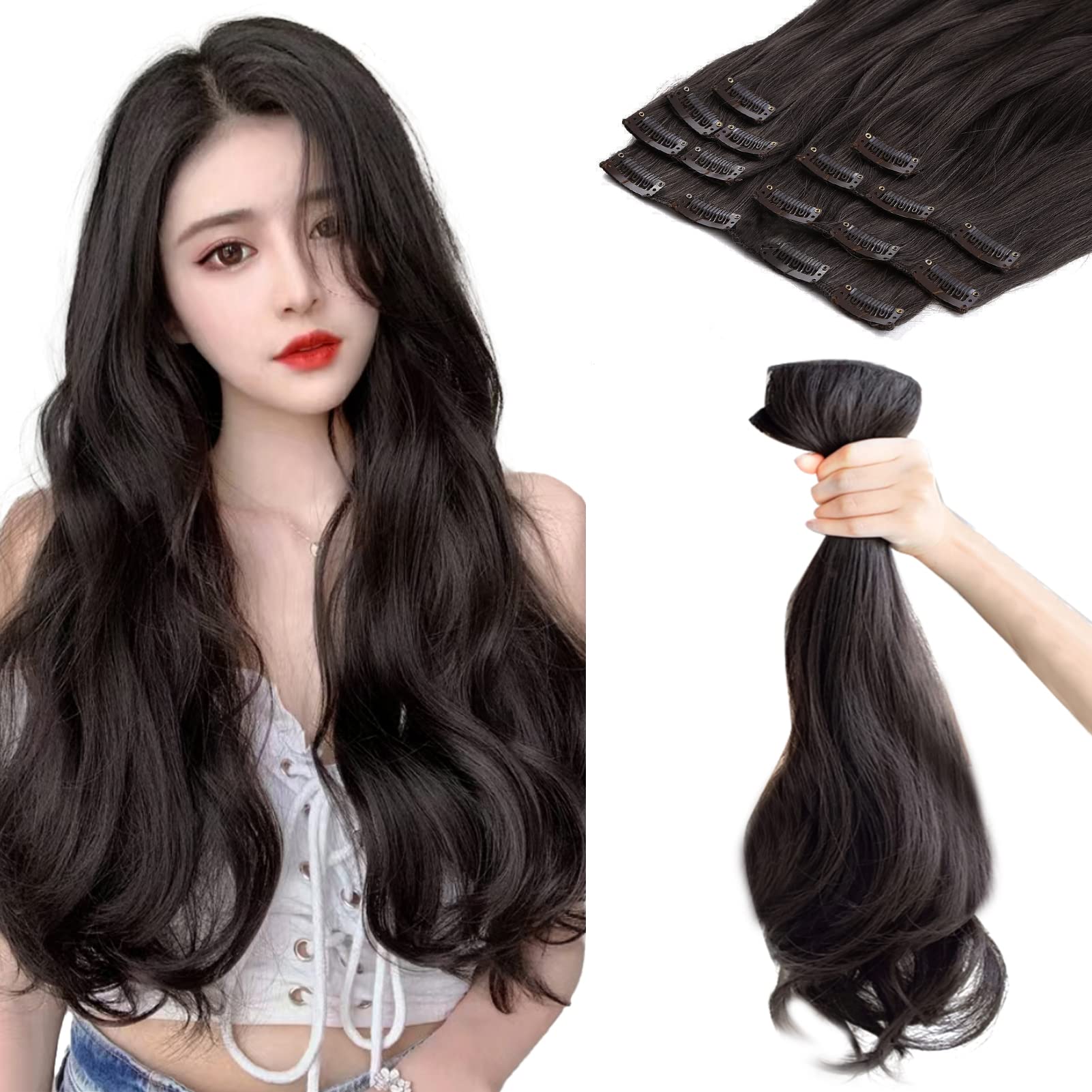 Amazon.co.jp: Vlasy 襟足ウィッグ ワンタッチエクステ 7枚セット 45