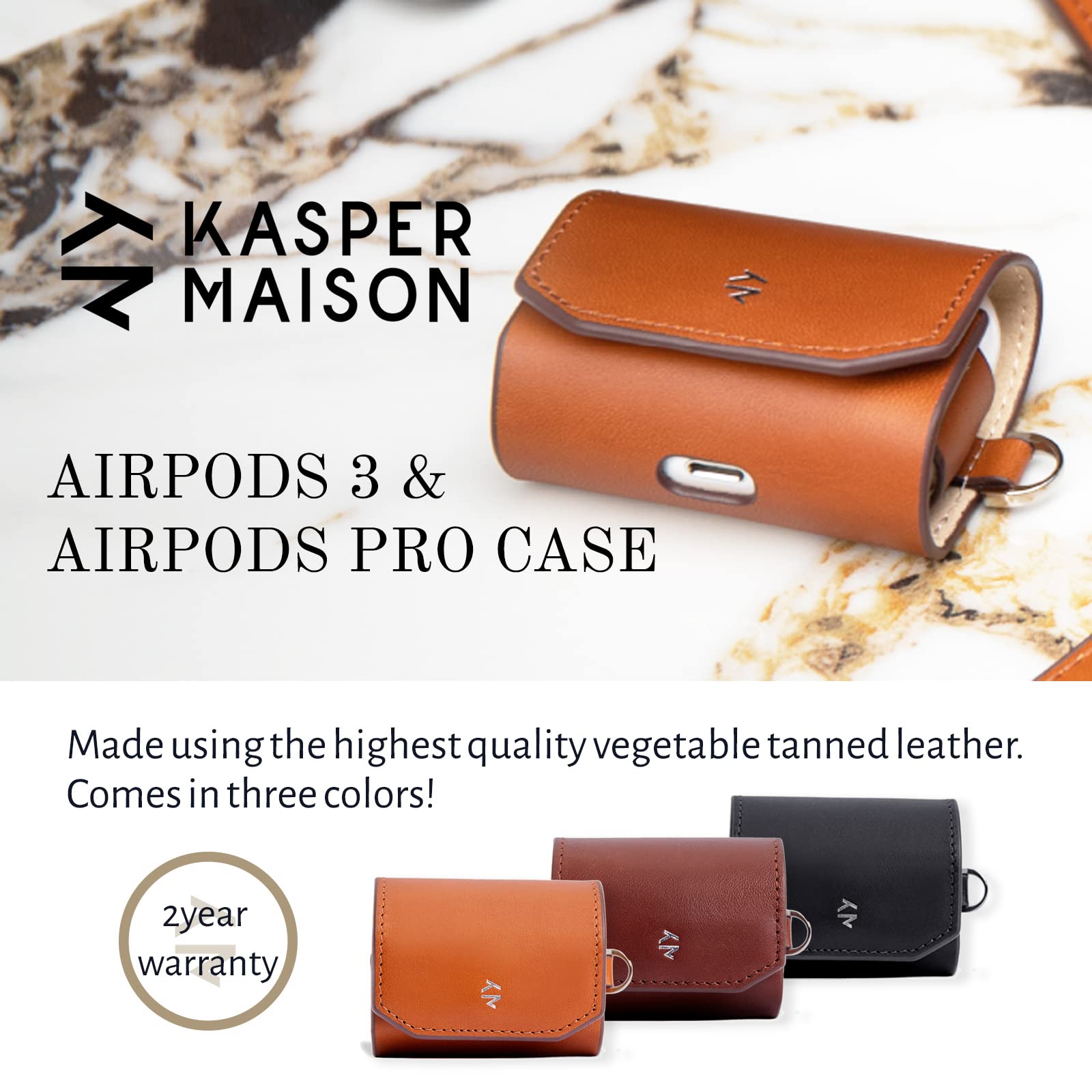 Amazon | Kasper Maison 本革 airpods pro ケース - Apple airpods 第3