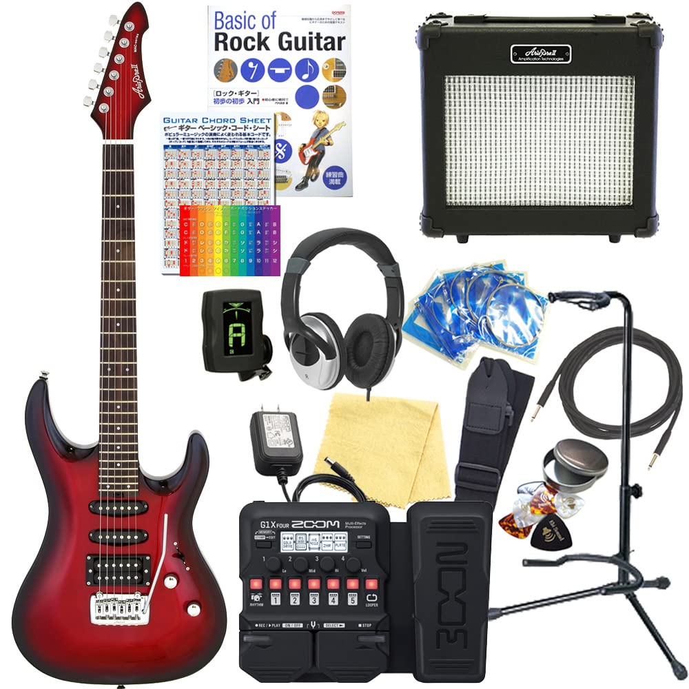 Amazon | エレキギター 初心者セット AriaProII MAC-STD MRS 入門 18点