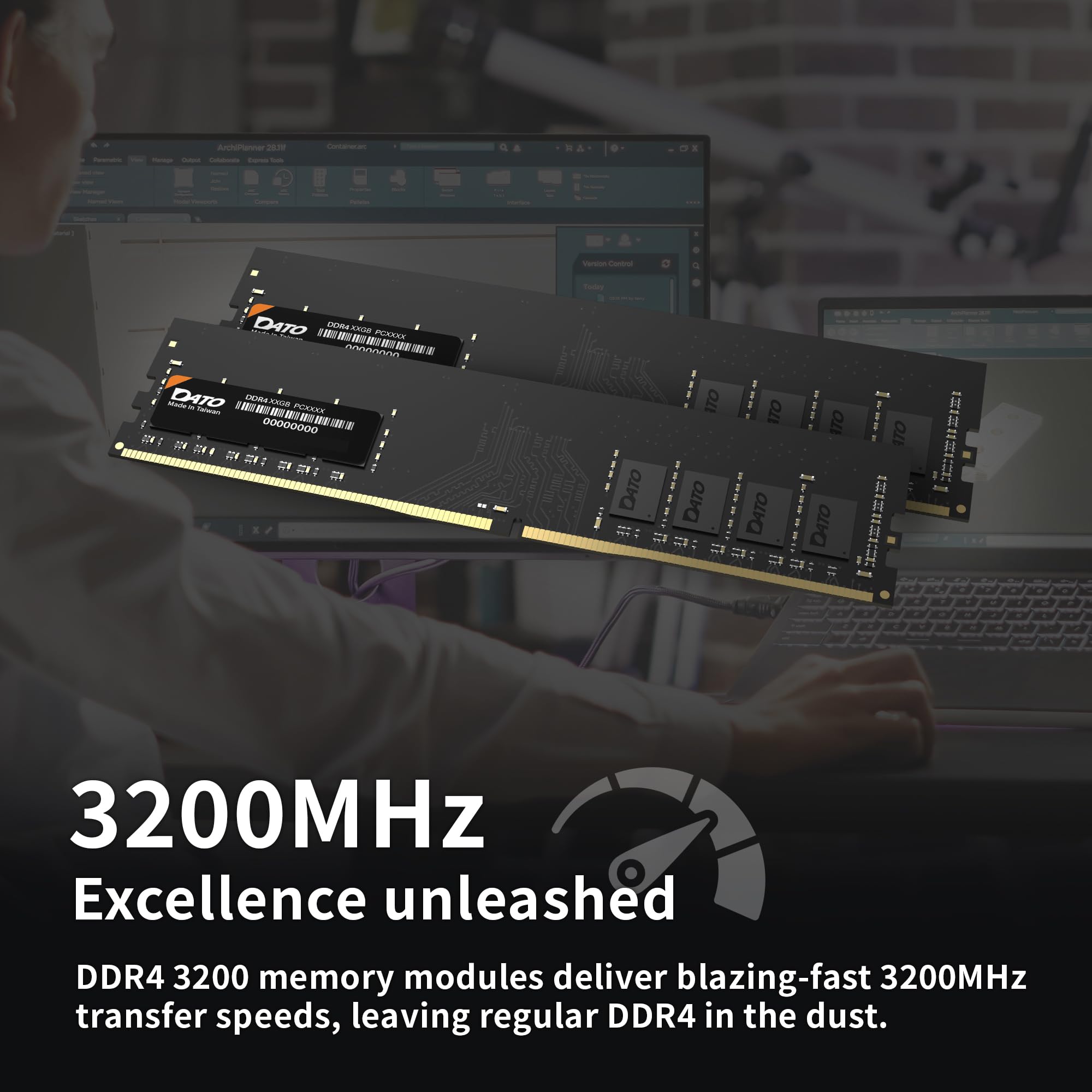 DATO 32GB (16GBx2) RAM, DDR4 3200MHz PC4-25600 CL22 1.2V 288-Pin