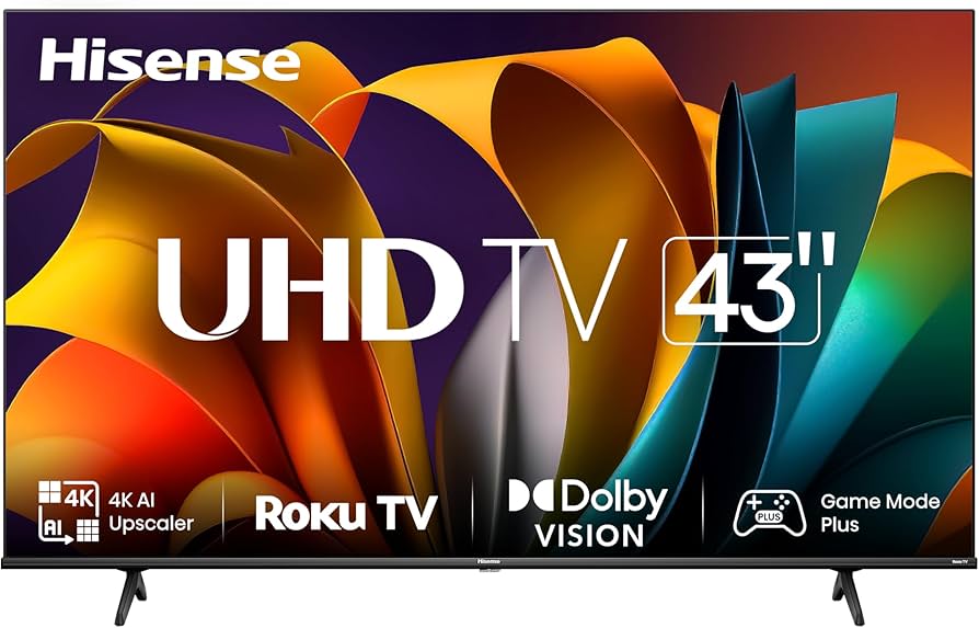 Hisense 43R63N-43 inch 4K UHD HDR LED Roku Smart TV-2024 : Amazon