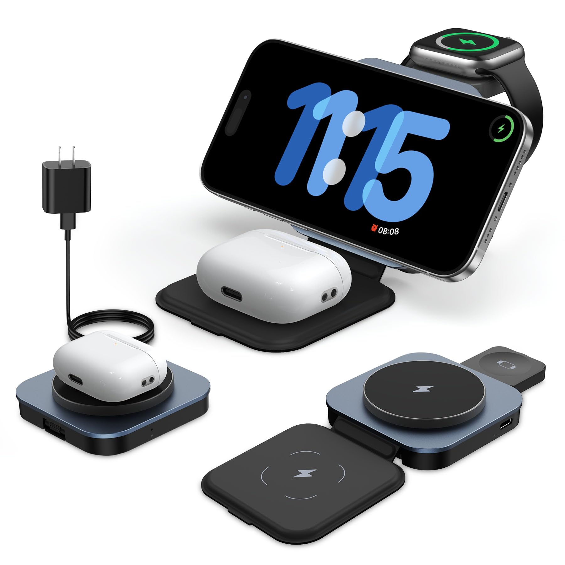 Amazon.com: Upgraded 3 in 1 Wireless Charger for MagSafe, Magnetic