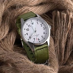 WOCCI 18mm Nylon Watch Band for Men, Double Holes Silky Nylon