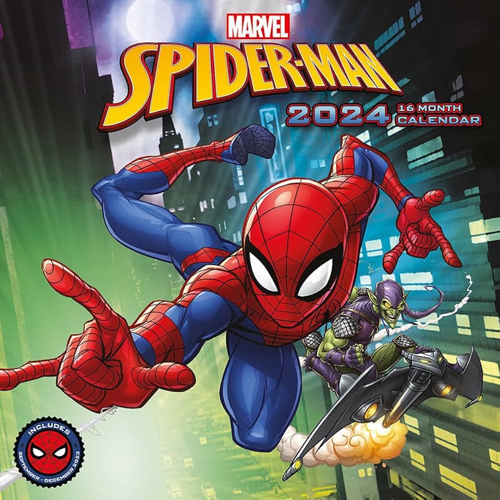 Amazon | スパイダーマンカレンダー 2024 - 月から見るプランナー 30cm