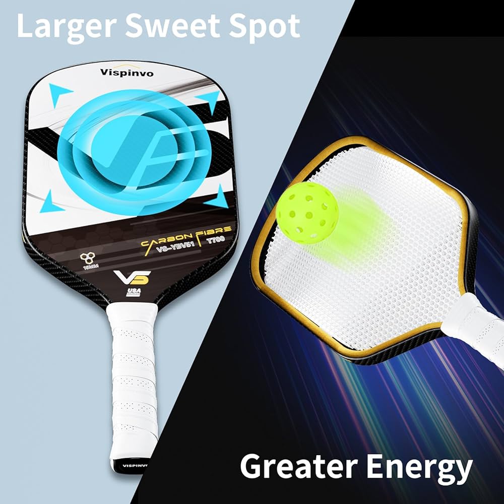 Amazon.co.jp: Vispinvo 16mm エッジレス ピックルボールパドル 3K