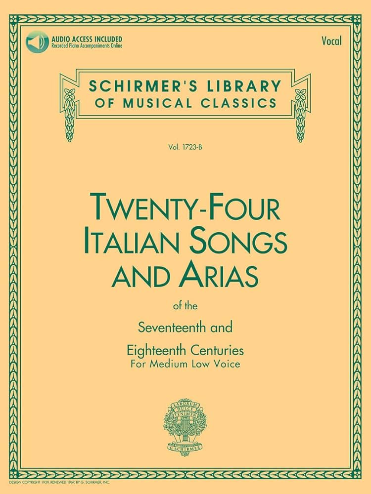 Twenty-Four Italian Songs and Arias – Medium Low Voice | 17th and