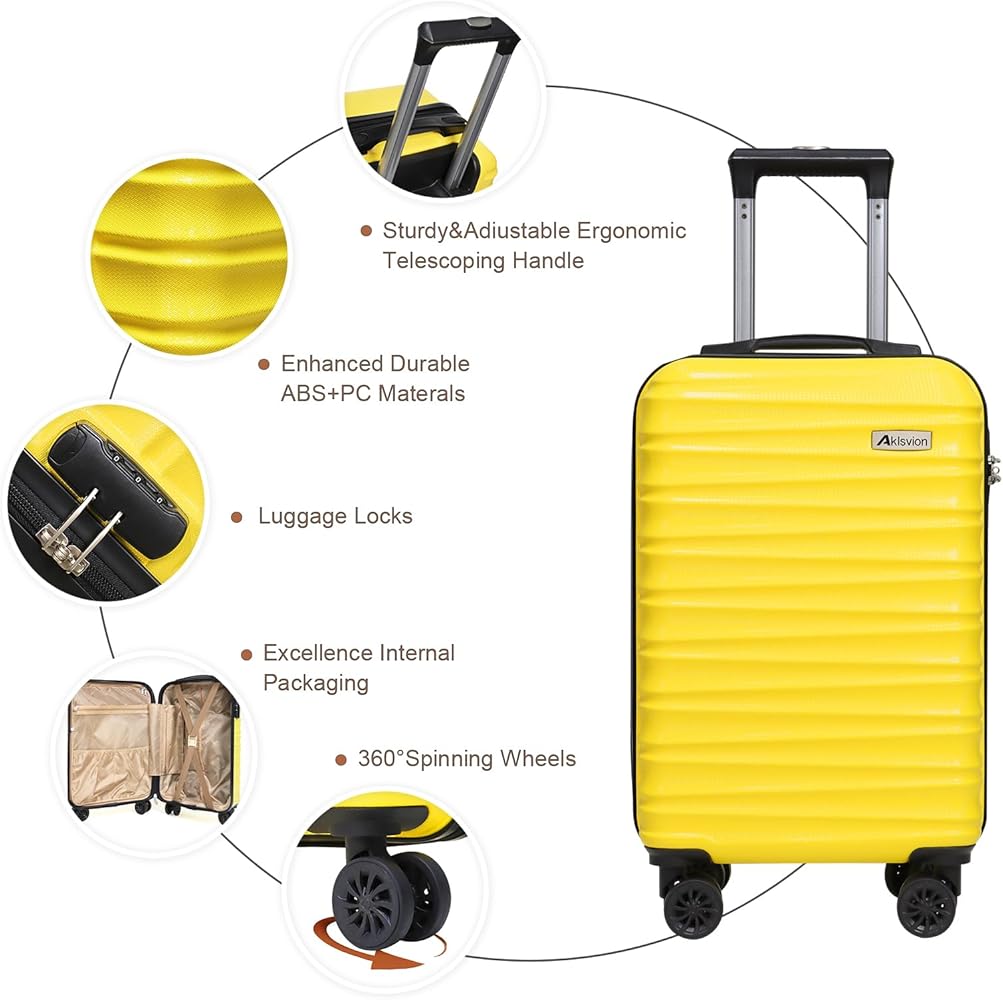 Amazon.com | Aklsvion Luggage Set 3 Piece Luggage Set ABS