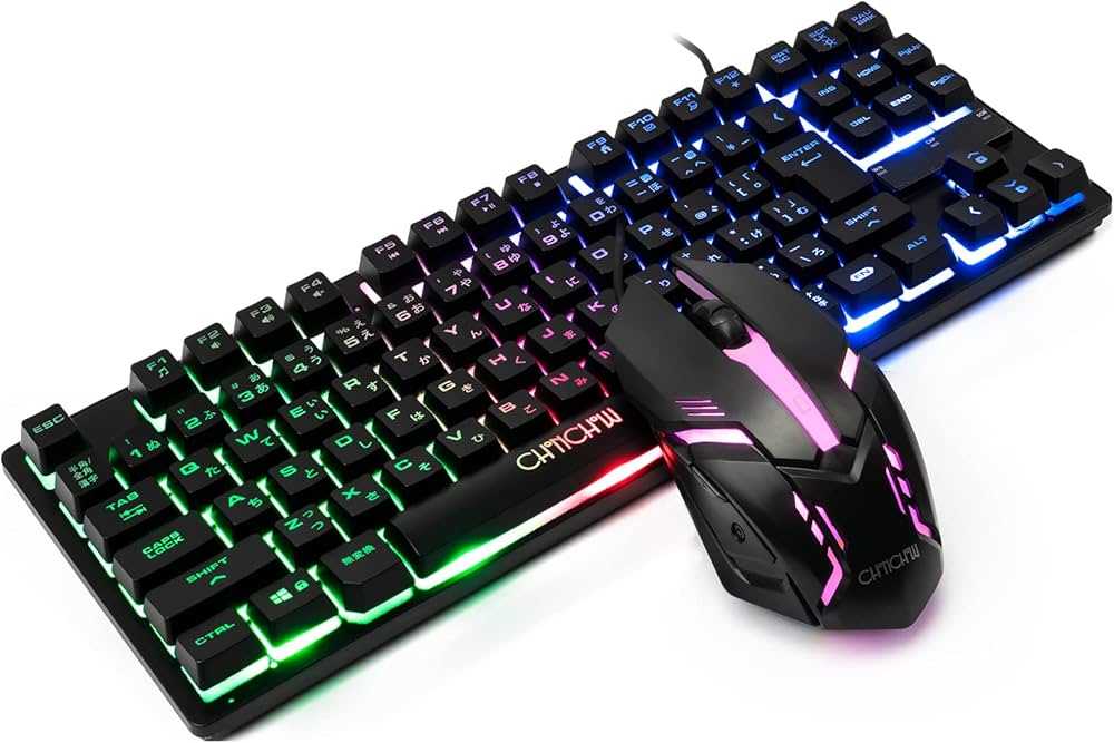 Amazon | CHONCHOW ゲーミングキーボードマウスセット 日本語配列 光る