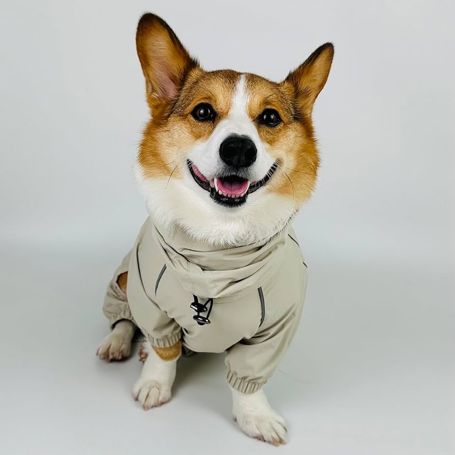 Amazon | コーギー用 犬 レインコート 犬用レインコート 雨合羽 カッパ