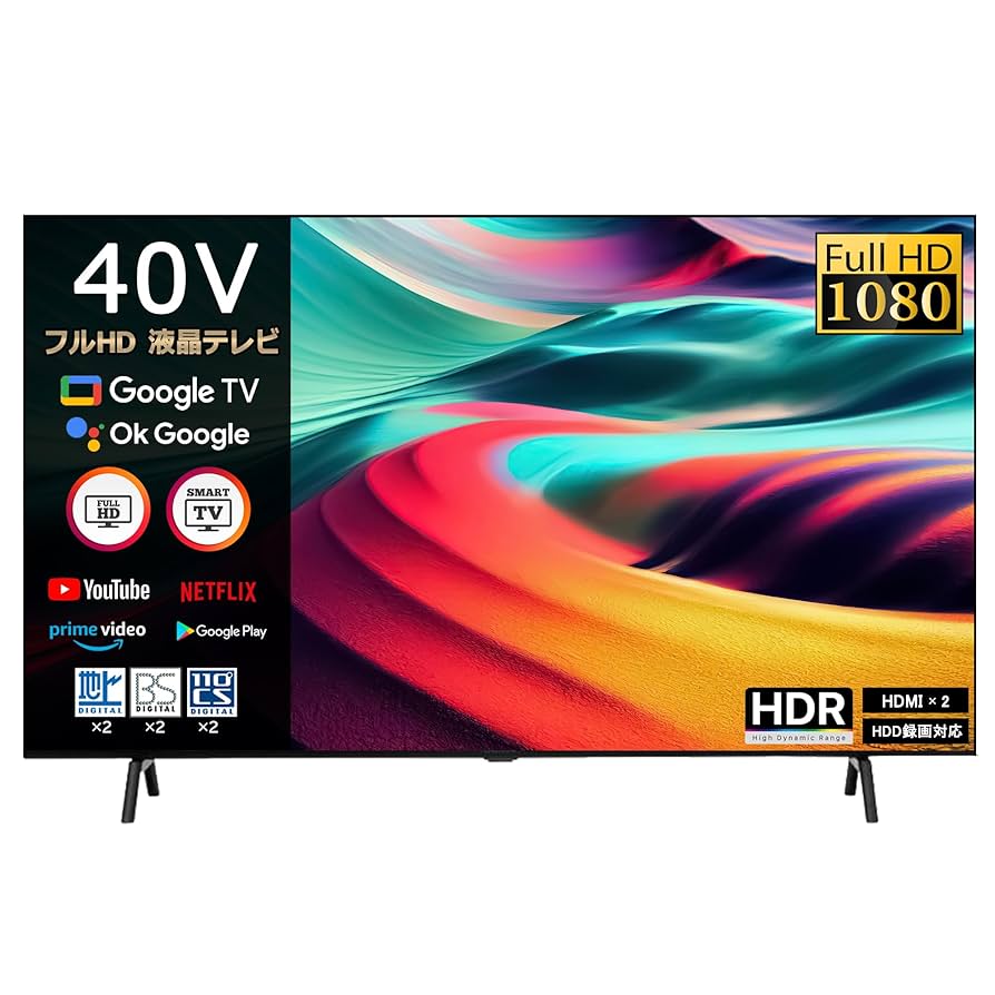 Google TV 40インチ Google TV搭載 40型フルハイビジョンスマート液晶