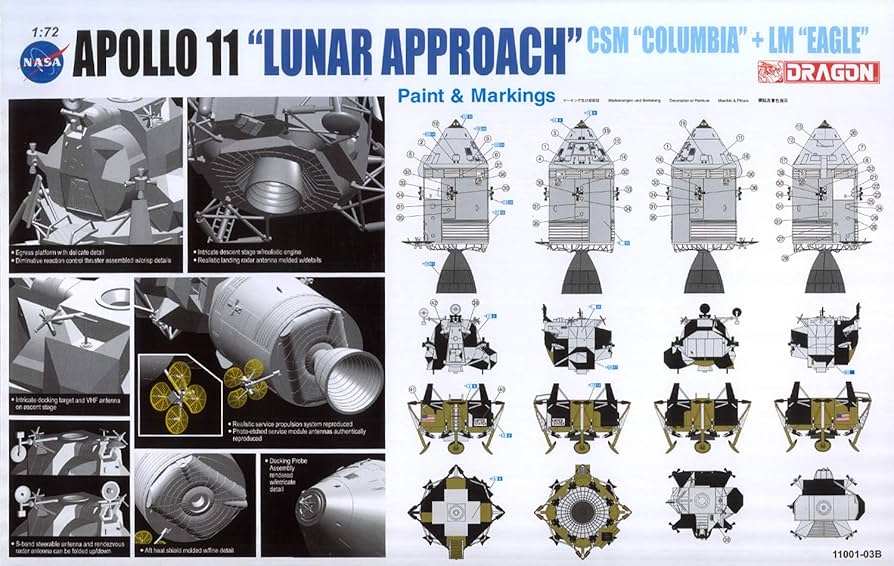 Amazon | ドラゴン 1/72 NASA アポロ11号 月面着陸 (司令船コロンビア