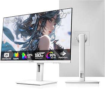 Amazon.com: CUNPU 27 Inch White 180/200Hz Gaming Monitor, QHD