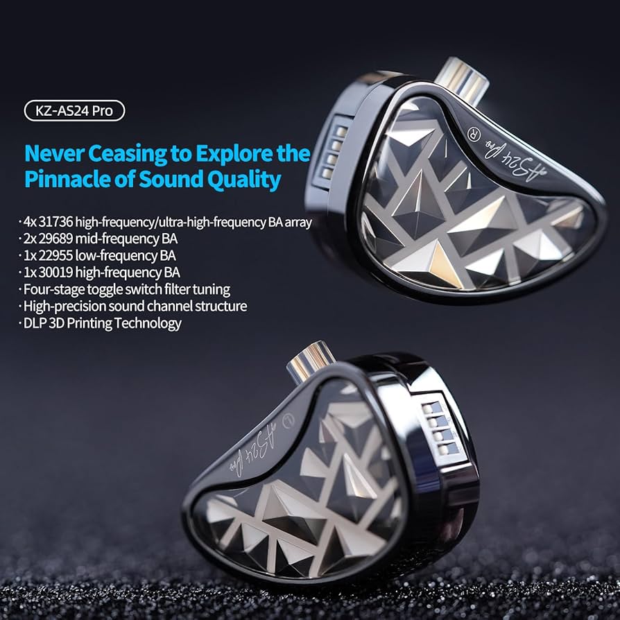Amazon.com: KZ AS24 Pro in Ear Monitor Headphones, HiFi Bass Noise