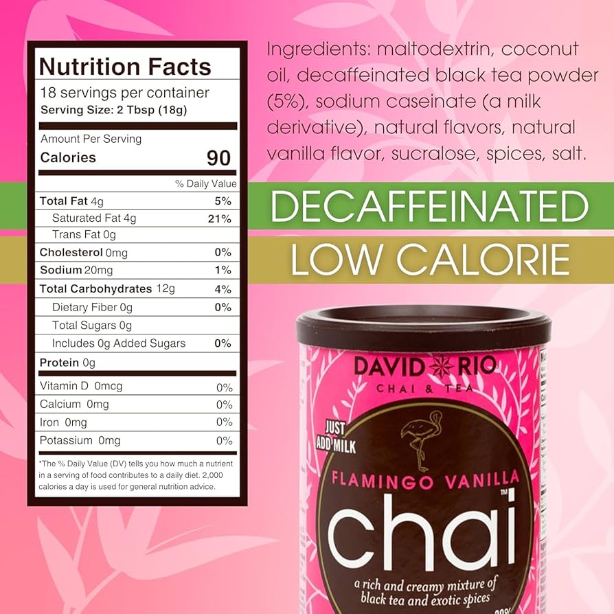 Amazon.com : Flamingo Vanilla Decaffeinated Reduced Calorie Chai