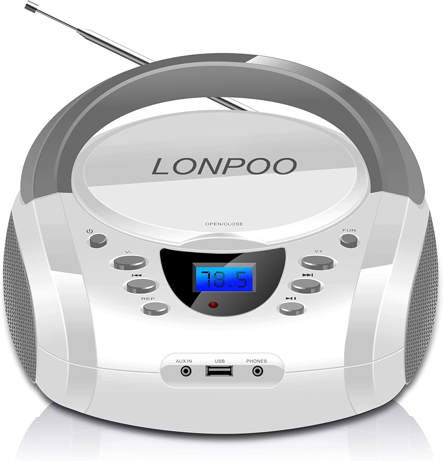Amazon.com: LONPOO CD Players Portable Boombox with FM Radio/USB