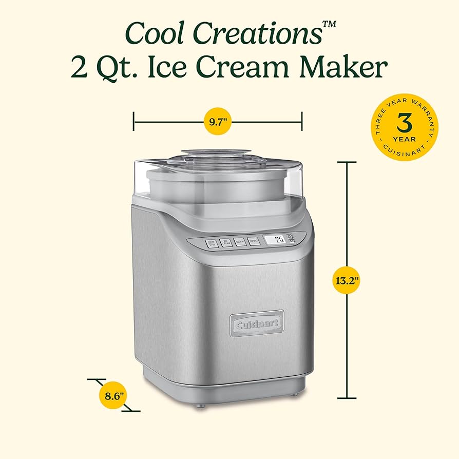 Amazon | Cuisinart ICE-70 Electronic Ice Cream Maker, Brushed