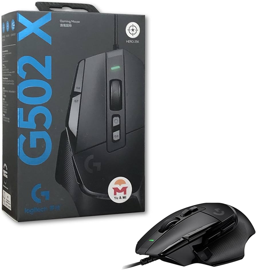 Amazon.co.jp: Yu&Mi Logitech G502 X Wired Gaming Mouse, HERO 25K