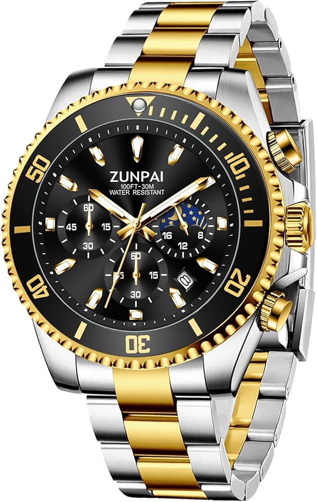 Amazon.com: ZUNPAI Moon Phase Watch for Men Multifunction