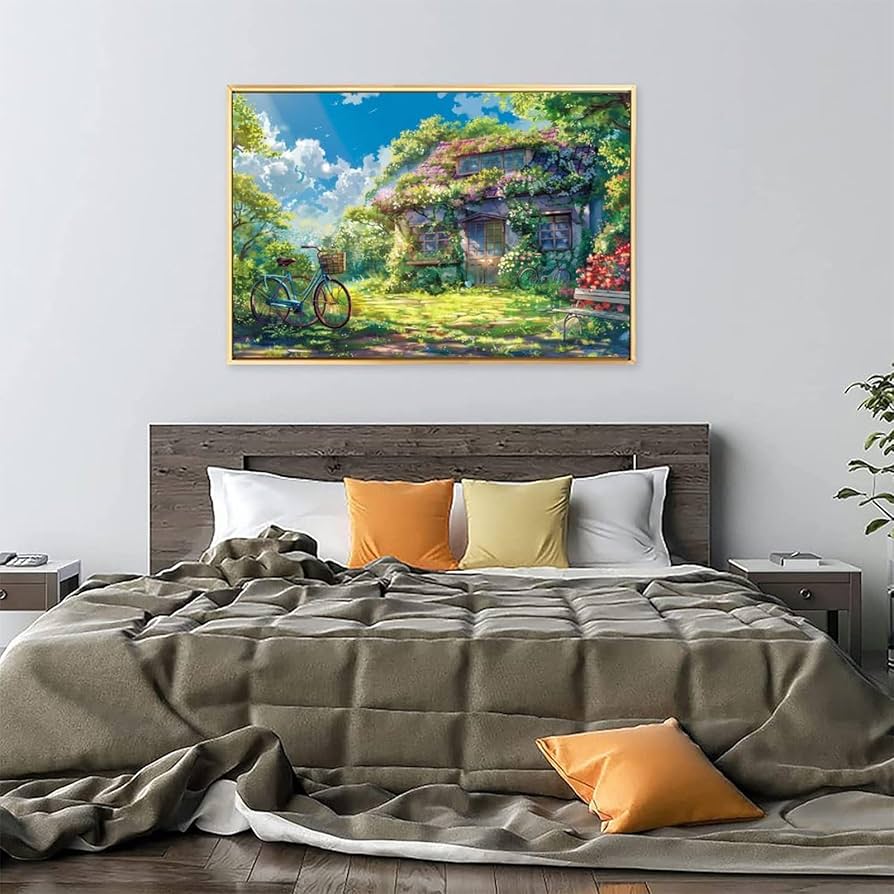 油絵 菅家令子 絵画インテリア額付( 青緑＋金色の枠 )uF6-061004果物