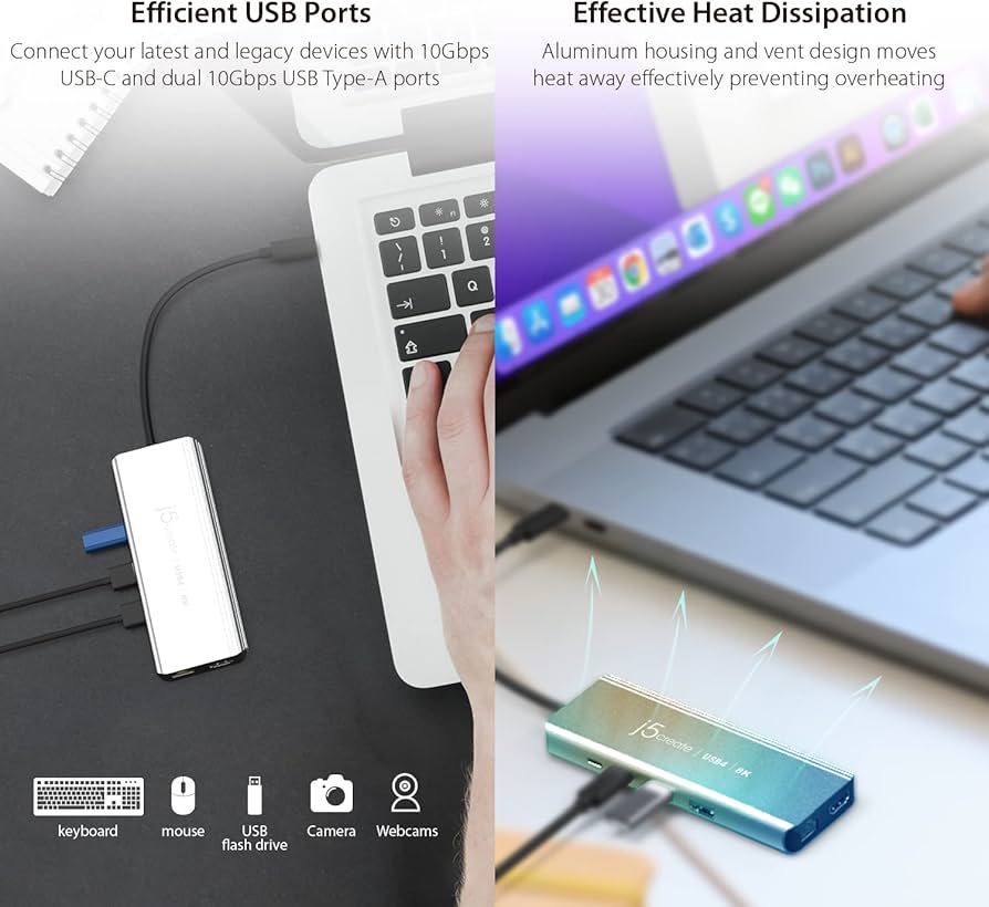 Amazon.com: j5create USB4 8K Multi-Function Hub - 8K60/4K144 HDMI