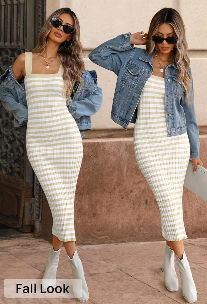 Amazon.com: MEROKEETY Women's 2026 Summer Spring Bodycon Midi