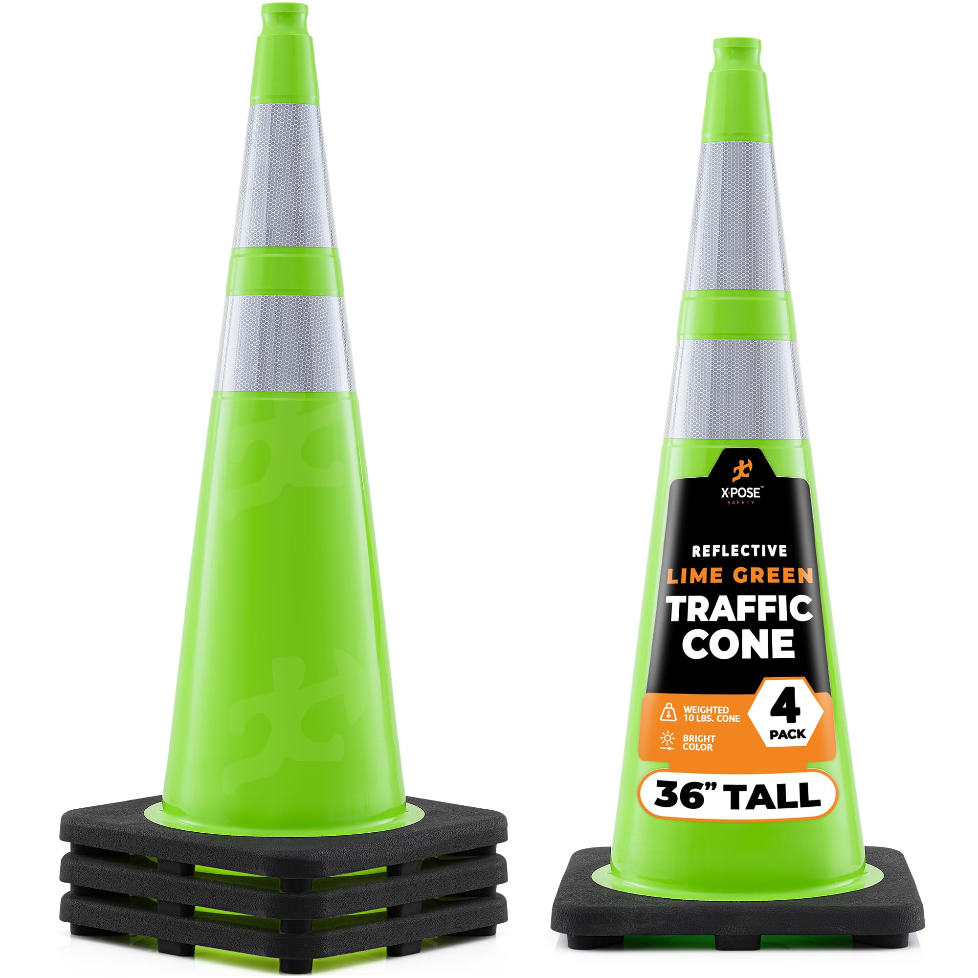Amazon.com: Xpose Safety 36” Lime Green Traffic Cone Dual 6