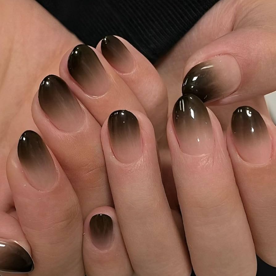 Amazon | Liberte555 ネイルチップ メンズ ネイル 黒 明日届く 地雷系