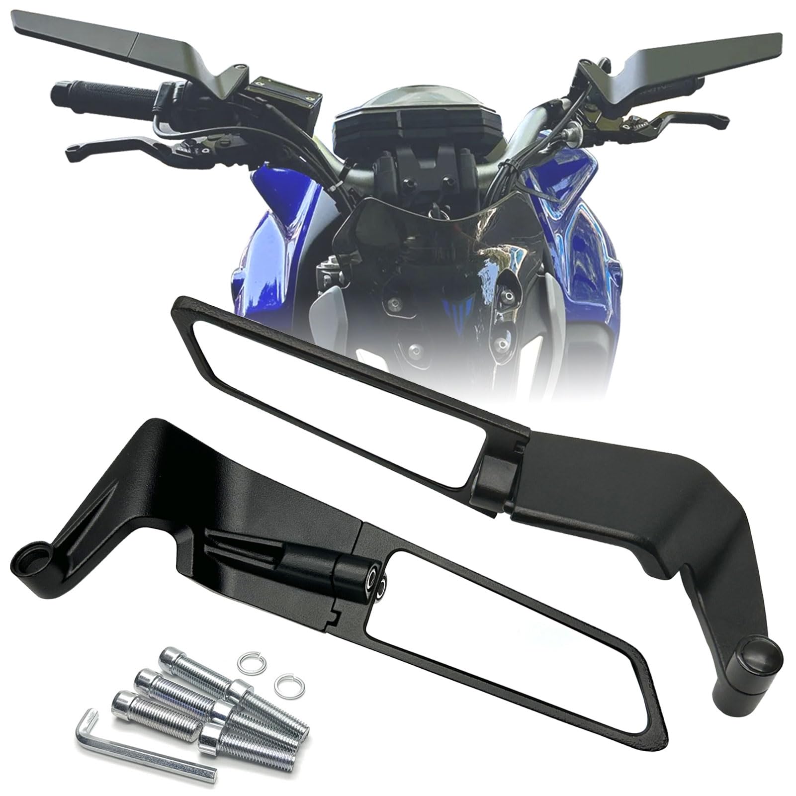 KAIQIVEM Motorcycle Mirrors Stealth Wind Wing Side Rearview