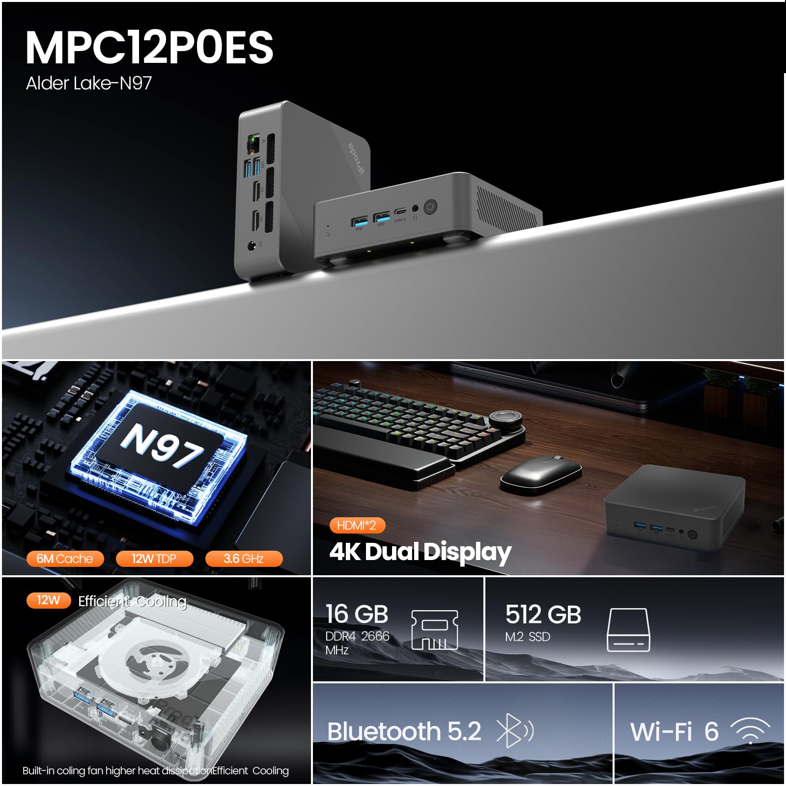 Amazon.com: Mini PC 12th Alder Lake N97 (up to 3.6GHz), Mini