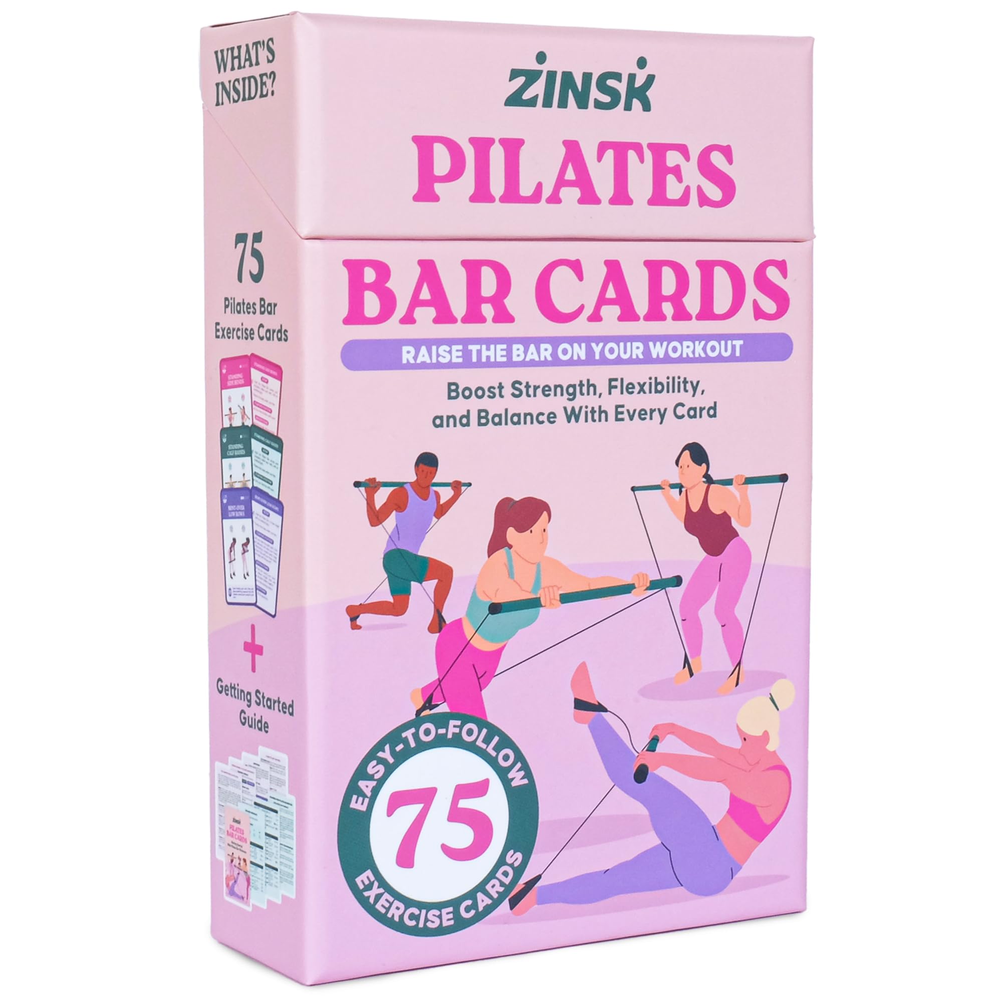 Amazon.com: Zinsk 75 Pilates Bar Exercise Cards – Create Home