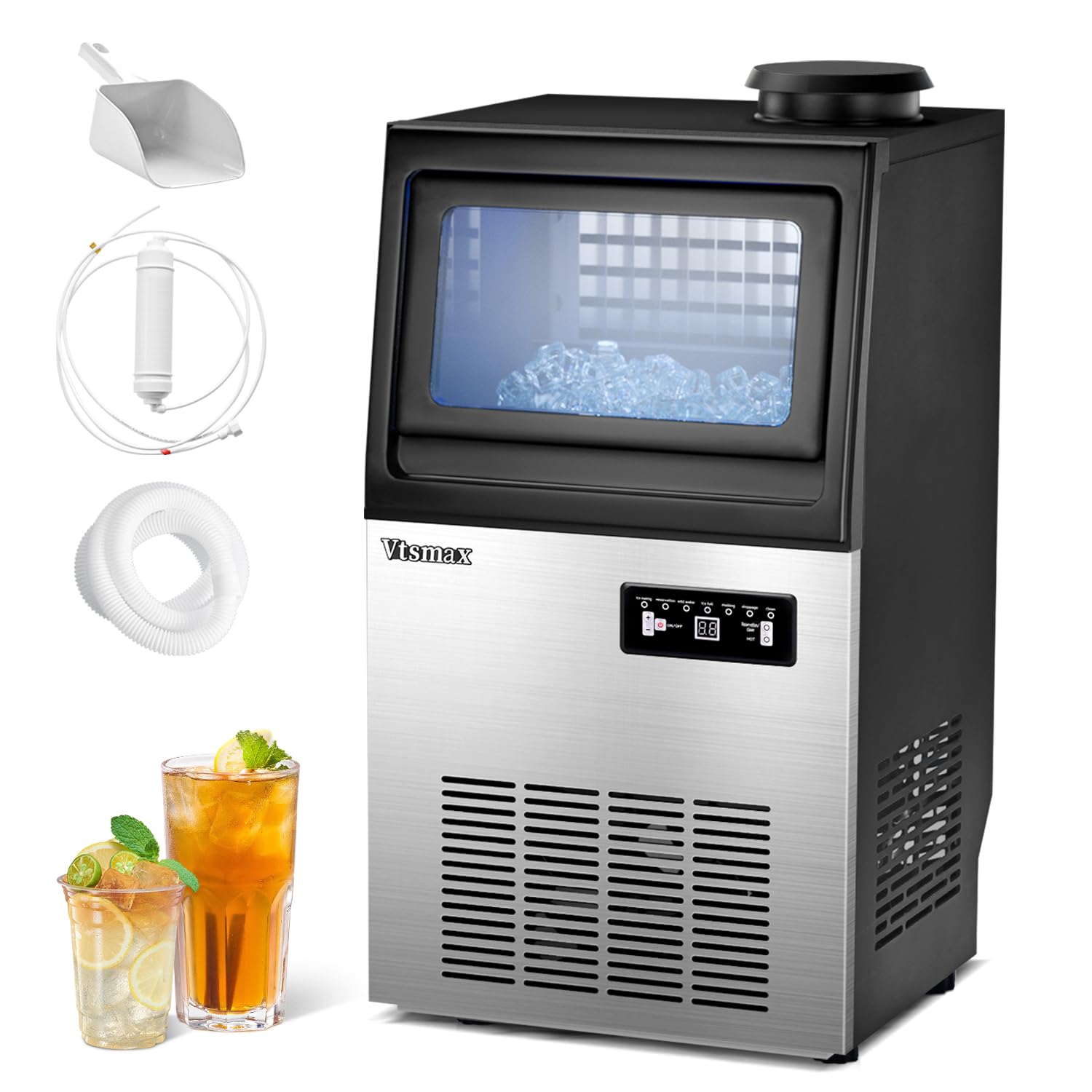 Amazon.co.jp: Vtsmax 業務用製氷機 45kg/日 アイスメーカー 高速製氷