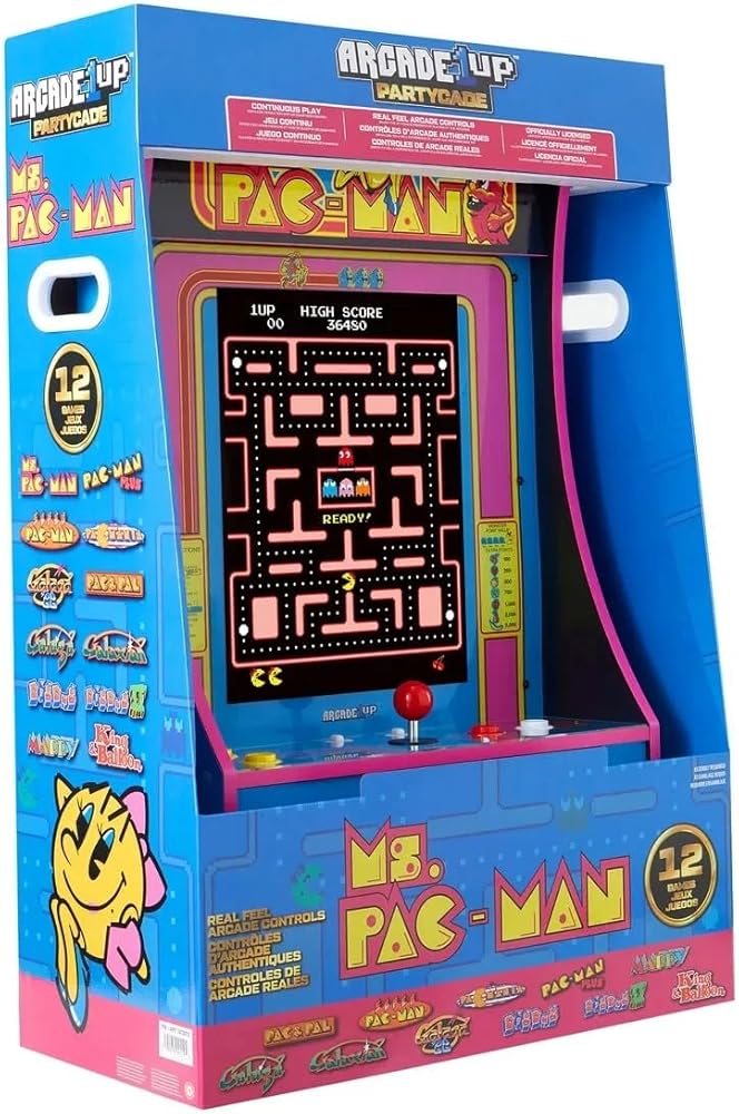 Amazon.com: ARCADE1UP MS PAC-Man PARTYCADE 8 Games in 1 : Toys & Games